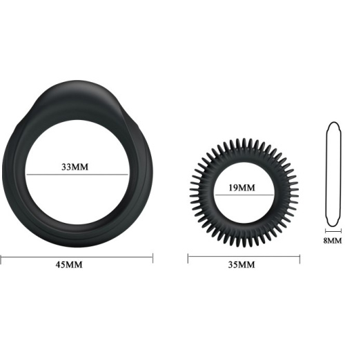 Baile Ring Manhood Black - Набір ерекційних кілець, 2 шт - купити в Києві, Україні