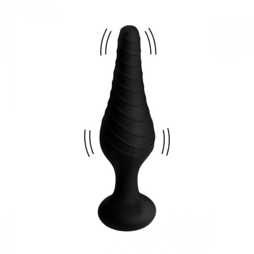 Silicone Vibrating Anal Plug with Remote Control - анальная пробка с дистанционным управлением, 14.6х3.9 см (чёрный)
