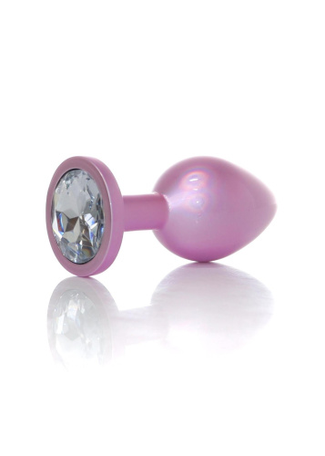 Анальная пробка с камнем B-Series Jewellery Pearl Pink Plug, M