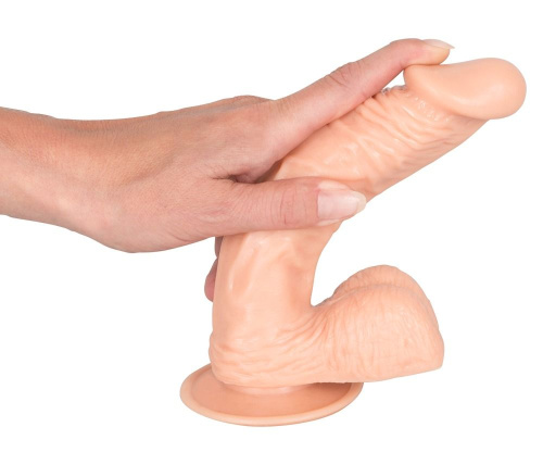 European Lover Medium Dong With Balls - Фаллоимитатор на присоске, 16х3.9 см (телесный)