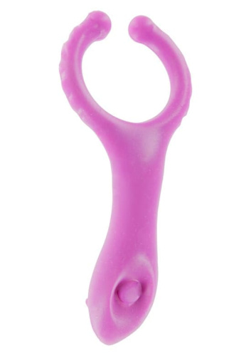 Toy Joy Vibrating Clit-stim C-ring - виброкольцо на пенис, 10х3,5 см (розовый)