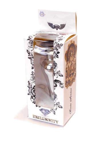 Boss Jewellery Silver Butt Plug Black - Анальна пробка з кристалом, 9,3х3 см (чорний) - купити в Києві, Україні