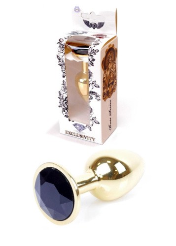 Металлическая анальная пробка с кристаллом Boss Jewellery Gold PLUG