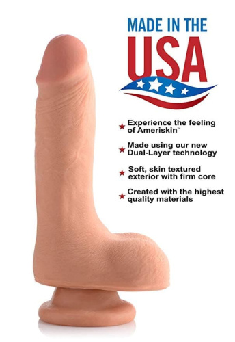 7 Inch Ultra Real Dual Layer Suction Cup Dildo - Medium Skin Tone фаллоимитатор 15х4.5 см. (коричневый)