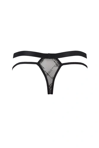Passion - 029 THONG COLLIN black - Сексуальные мужские стринги, L/XL