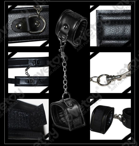 LoveToy - Deluxe Bondage Kit - БДСМ-набор из 3х предметов (чёрный)