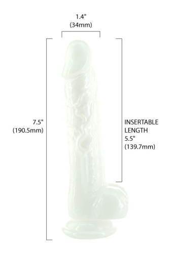 Pearl by Addiction 7.5" Dong - Фаллоимитатор с перламутровым переливом, 14.6х3.4 см