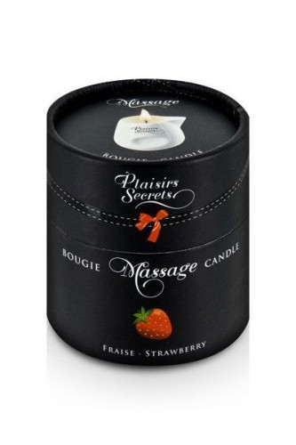 Plaisir Secret Strawberry - Масажна свічка з ароматом полуниці в подарунковій упаковці, 80 мл - купити в Києві, Україні