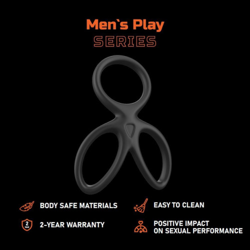 Эрекционное кольцо Erospace Men’s Play Triple Silicone Cock Ring  B14