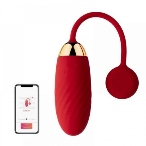 Svakom Ella Vibrating Egg Red-віброяйце зі смарт-управлінням, 21. 5х3. 3 см (кораловий) - купити в Києві, Україні