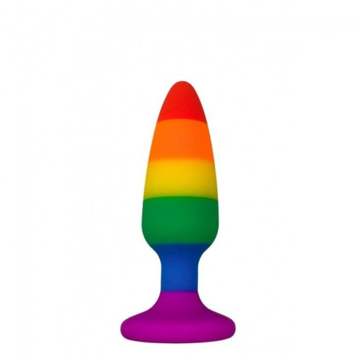 Wooomy Hiperloo Silicone Rainbow Plug S - Анальная пробка, 9х2.4 см