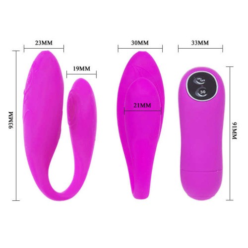 LyBaile Chad Vibrator - Вибратор для пар с пультом ДУ, 8.2х2.3 см (фиолетовый)