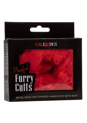 CalExotics Furry Cuffs - Наручники (красные)