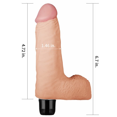 LoveToy Real Feel Vibrator 14 Flesh 7 '' - Реалистичный вибратор, 15 см (телесный)