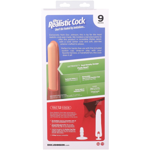 Фалоімітатор Doc Johnson The Realistic Cock ULTRASKYN 9 Inch, 22,9 см - купити в Україні | Секс шоп SEX-SHOP.ua