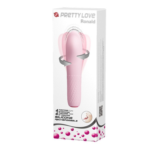 Pretty Love Burke - Жіночий силіконовий вібратор-ротатор 16х3.6 см (рожевий) - купити в Києві, Україні