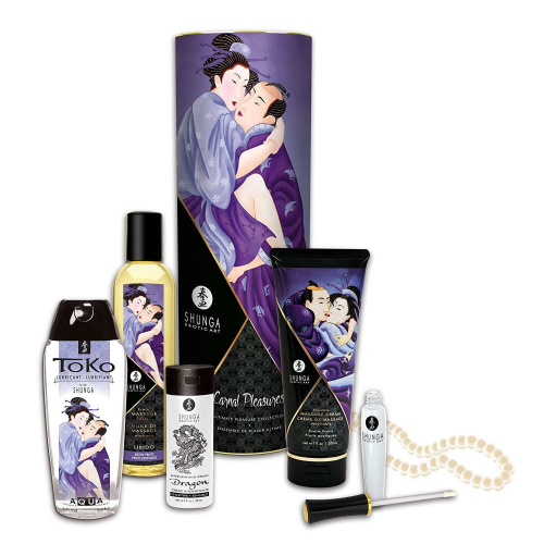 Shunga Carnal Pleasures - подарочный набор интимной косметики с жемчужным браслетом