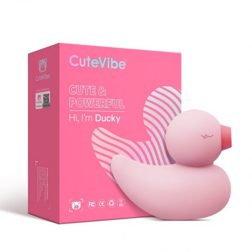 Cute Vibe Ducky - Вакуумний вібратор для клітора, 9.8х1.2 см (рожевий) - купити в Києві, Україні