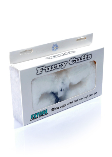 Fetish Boss Series Furry Cuffs - Наручники з хутром (білі) - купити в Києві, Україні