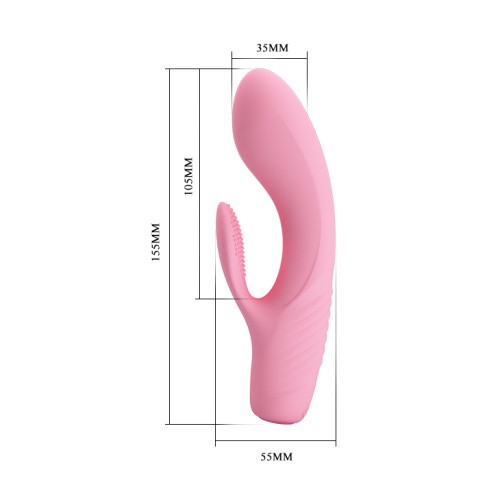Pretty Love Tim Vibrator Light Pink - компактный вибратор кролик, 15.5х3.5 см (светло-розовый)