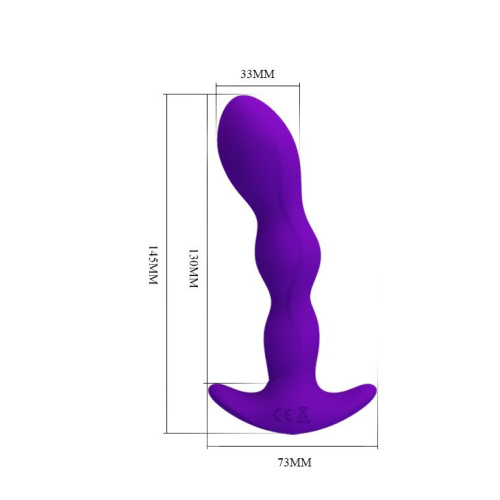 Pretty Love - Yale Anal Plug Purple - Анальный вибростимулятор, 13х3.3 см (фиолетовый)