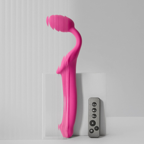 Безремневой страпон с вибрацией Strap-On-Me Vibrating Fuchsia, L