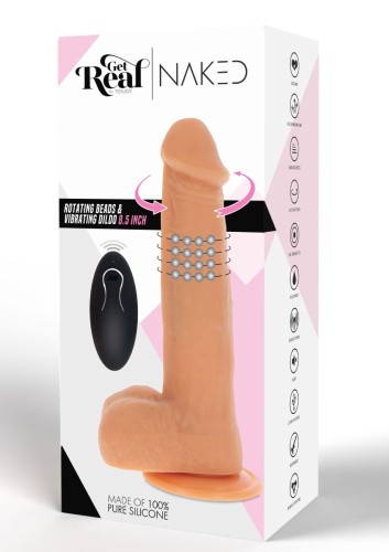 Get Real Rotating Vibrating Dildo - Вибратор с ротацией, 16 см (телесный)