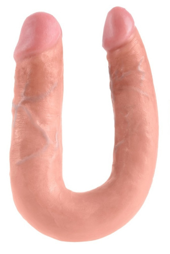 Pipedream Cock U-shape Double Trouble M - двойной фаллоимитатор, 34х3,3 см (телесный)