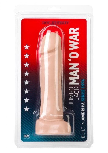 Фаллоимитатор Jumbo Jack Man O'war, 21х5 см (телесный)