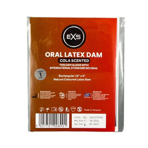 Латексная салфетка для орального секса EXS Oral Latex Dam Cola Scented с ароматом колы