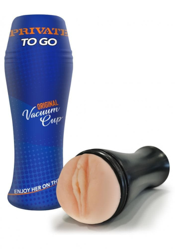 Private Original Vacuum Cup To Go - Вакуумный мастурбатор вагина, 21х7.5 см (телесный)