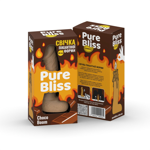 Свеча член с ароматом шоколада Pure Bliss Choco Boom Brown, 15 см