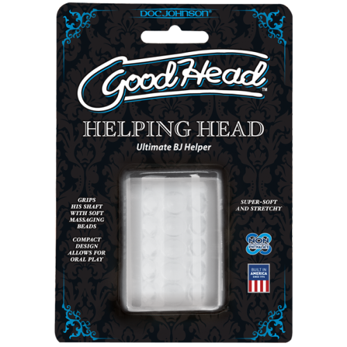 Doc Johnson GoodHead Helping Head Ultraskyn – мастурбатор супер помогалочка для минета, 5х5 см - купити в Києві, Україні