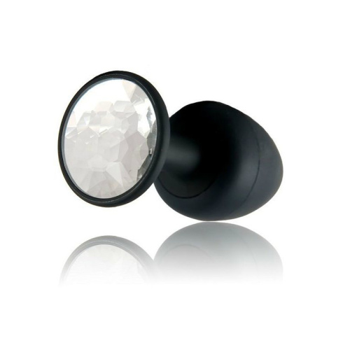 Dorcel Geisha Plug Diamond M анальная пробка со смещенным центром тяжести и кристаллом, 8х3.2 см (белый)