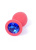 Boss Silikon Plug Jewellery Red Medium - Анальная пробка с кристаллом, 8х3.5 см (красный с синим)