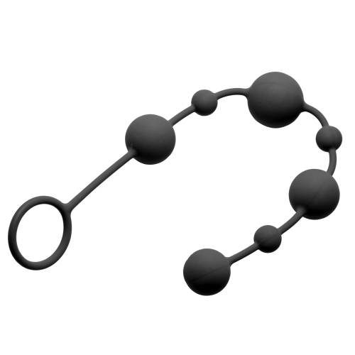 Linger Silicone Anal Beads - Анальная цепочка, 35,5 см (черный)
