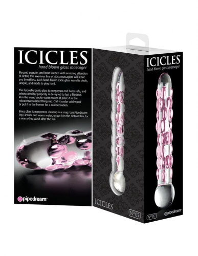 Стеклянный стимулятор Icicles No 7 Hand Blown Massager, 14,5х3,8 см