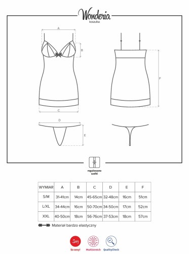 Комплект Obsessive Wonderia chemise (L/XL)