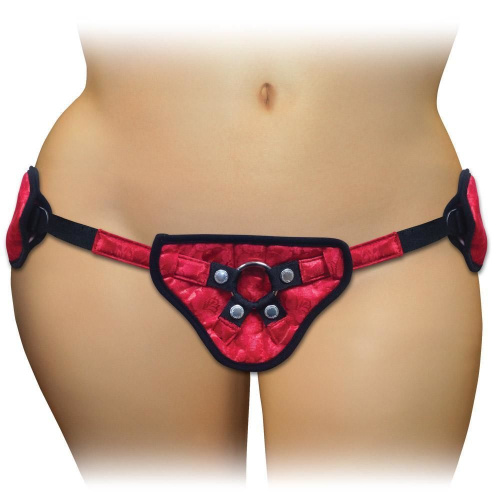 Sportsheets - Size Plus Red Lace Satin Corsette - Трусы для страпона