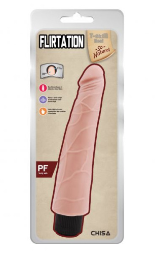 Chisa - T-skin ReaL Flirtation - Реалистичный вибратор, 24х5.5 см (телесный)