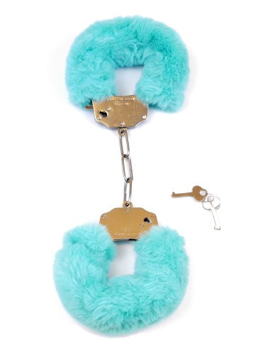 Fetish Boss Series Furry Cuffs - Наручники з хутром (блакитні) - купити в Києві, Україні