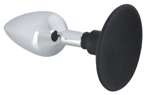 Orion Metal Plug with Suchtion Cup - Анальная пробка, 10,2х3,4 см (серебристый)