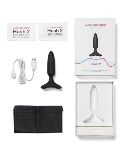 Lovense Hush 2 - Анальная смарт-вибропробка, размер XS, 12х2.5 см