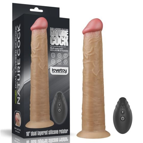 Вибратор Dual-Layered Silicone Rotator 10", 26 см 
