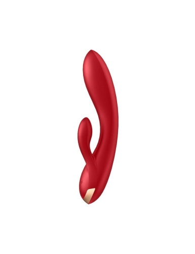 Satisfyer Double Flex - Вибратор-кролик с тремя моторчиками, 20.1х4.6 см (красный)