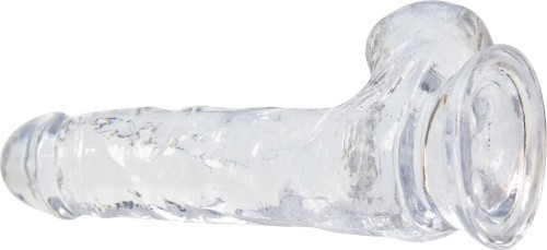 Addiction Crystal Clear Dildo with Balls 7" прозрачный фаллоимитатор с присоской, 17.8х3.8 см