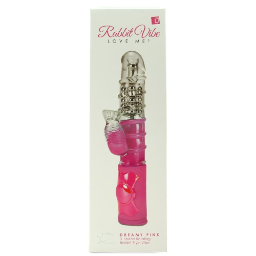 Topco Sales Rabbit Vibe Love Me Dreamy - Вибратор кролик 3 скорости ротации, 11.4х3.3 см (розовый)