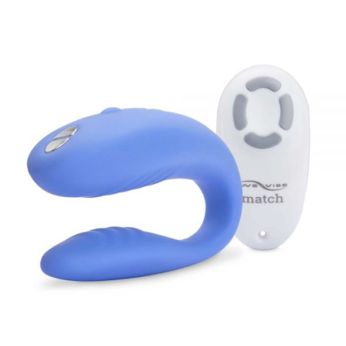 We-Vibe Match + Лубрикант 50 мл - вибратор для пар с дистанционным управлением, (синий)