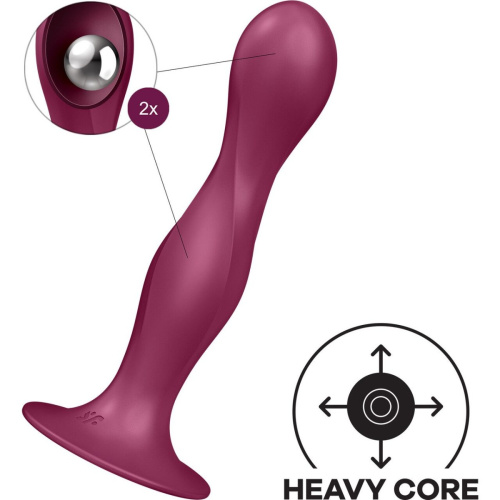 Фалоімітатор Satisfyer Double Ball-R Red, 16.5 см - купити в Києві, Україні