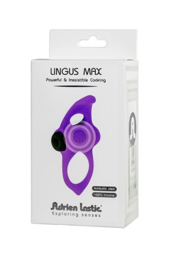 Adrien Lastic Lingus MAX Violet эрекционное виброкольцо  с язычком для стимуляции клитора, 9.5х3 см
